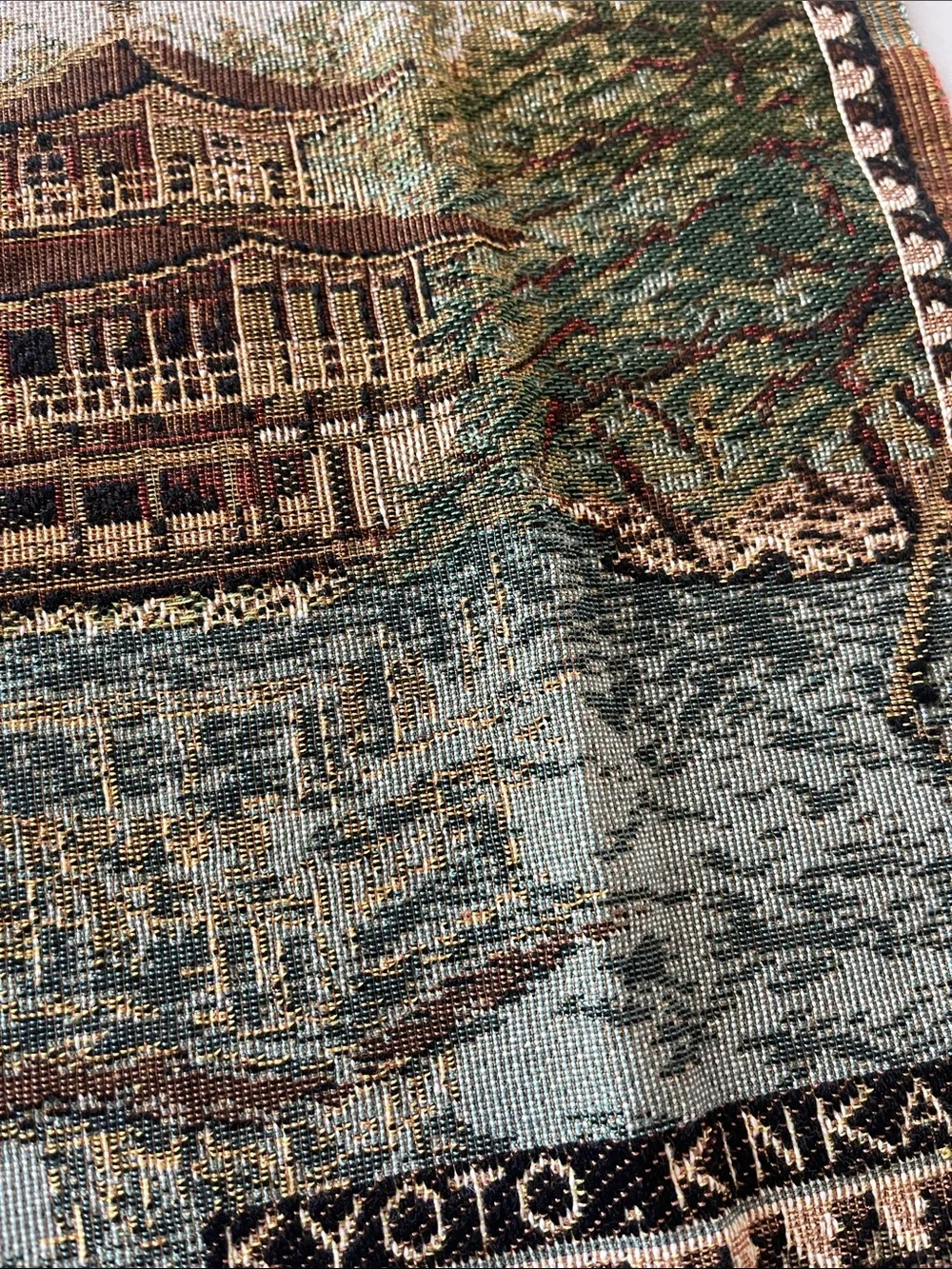 Kyoto Kinkaku Tapestry Wall Hanging - Green, Brown, Blue